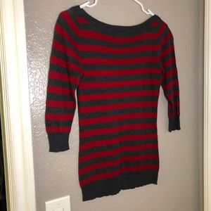 Wide Neck Striped Sweater